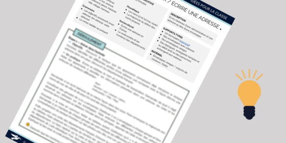 Donner / écrire une adresse